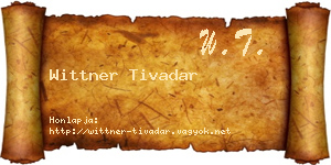 Wittner Tivadar névjegykártya